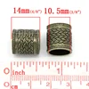 Doreen Box hot-  Spacer Beads Cylinder/Column Antique Bronze Twist Pattern Carved 13mm Dia Hole:Approx 10.5mm,20PCs (B26358) ► Photo 2/3