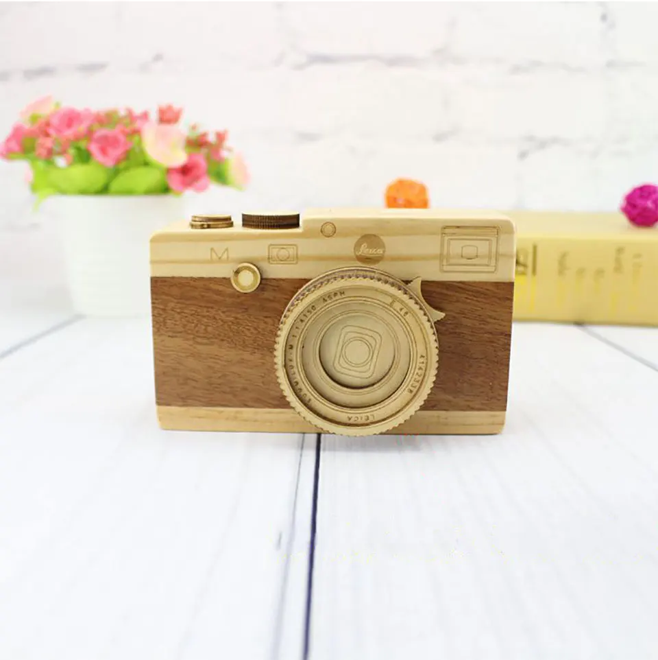 Wooden Clockwork Music Box Camera Module Christmas Ornaments Mechanism Castle In The SkySwan Lake Music Box Creative Gift Ideas (11)