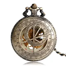 Cobre Retro Fob cadena mecánica de moda de lujo Zodiaco constelación bolsillo vintage reloj elegante cuerda a mano regalo de cumpleaños