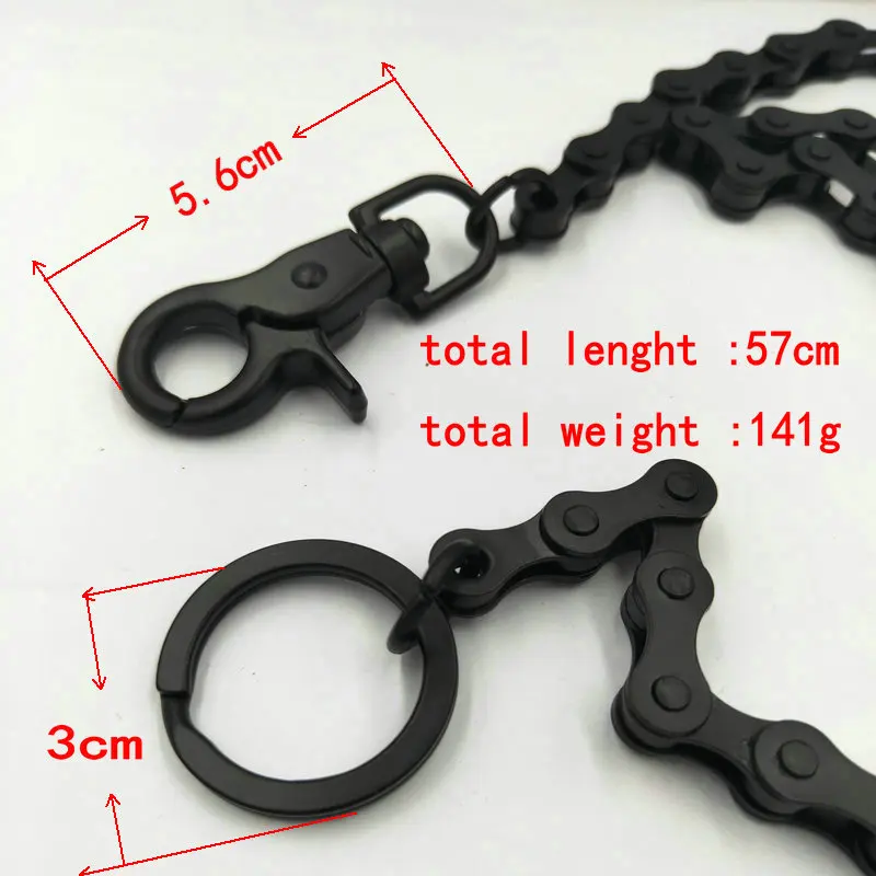 Длинный брелок для ключей SONGLONG 57 см кольцо брюки черные оцинкованные chainJean IMG20190322112235