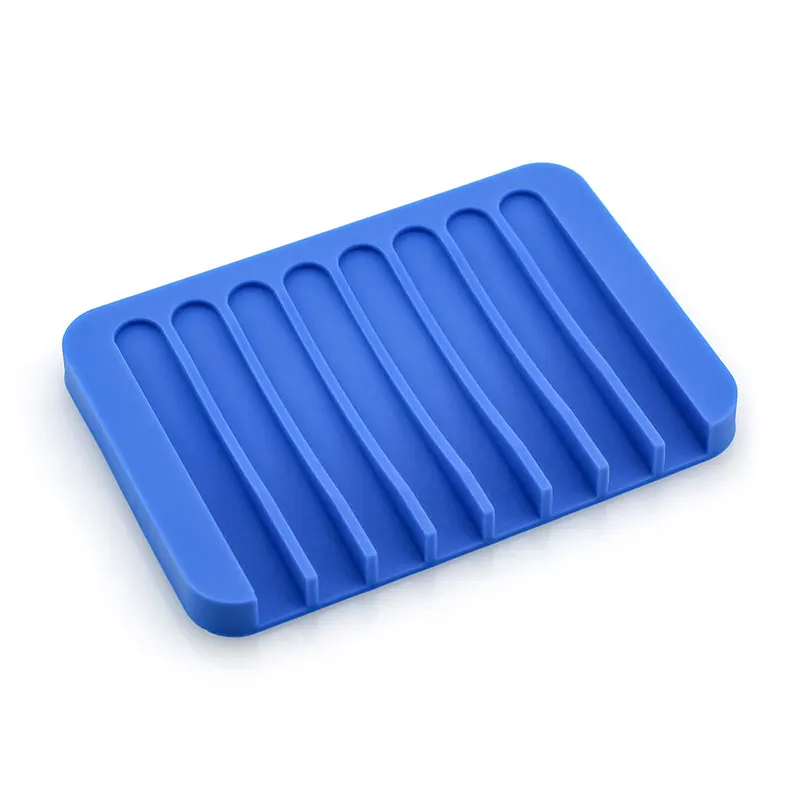 Силиконовый держатель для мыла силиконовая мыльница сушка на подносе стойка для хранения мыла со шпилькой, креативный, ручная работа, мыльница - Цвет: Blue