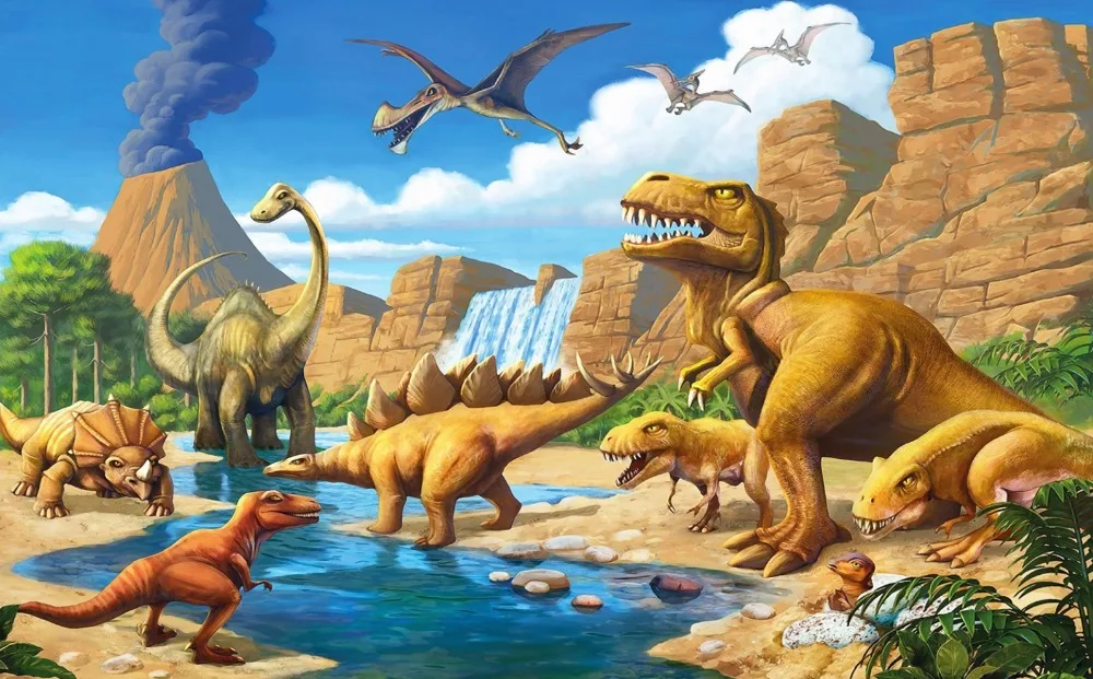 7x5ft Rocks Mountain Swamp Jungles Dinosaur Dino Tyrannosaurus Rex