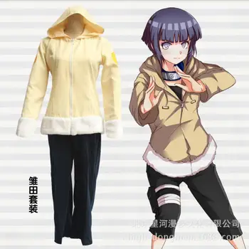 

Anime NARUTO COSPLAY Hyuga Hinata COS Halloween cosplay Anime Ninja Costumes Full set Coat+ Pants