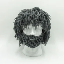 Взрослая вязаная шапочка для парика с бородой, дикая Мужская креативная вязаная шапка для косплея, вечерние шапки Rasta