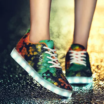 

Hot Sale Summer Led Luminous Shoes Sneakers For Women USB Recharge Glowing Sneakers Women Light Up Shoes 35-44