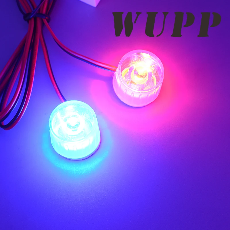 

WUPP Universal 12- 85V Tail Light Motorbike Mini Cat Eye Light Warning Light Red Blue Constantly Bright Burst Flash