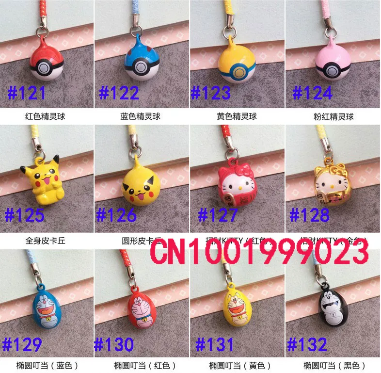 10pcs Mini cartoon Lucky Cat Doraemon Chain Mobile Phone