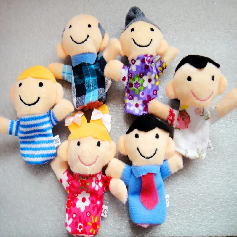 

6pcs/pack Finger Family Puppets Grandfather Grandmother Mom Father Finger Puppet Educational Toys For Children Birthday Gifts