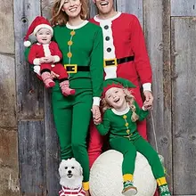 Рождественский семейный комплект спальной одежды для детей и взрослых с рисунком Санта-Клауса комплект ночной спальной одежды с длинным рукавом в стиле косплей год