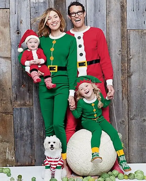 

Christmas Family Pajamas Set Santa Adult Kids Women Sleepwear Nightwear Cosplay 2016 long sleeve home wear
