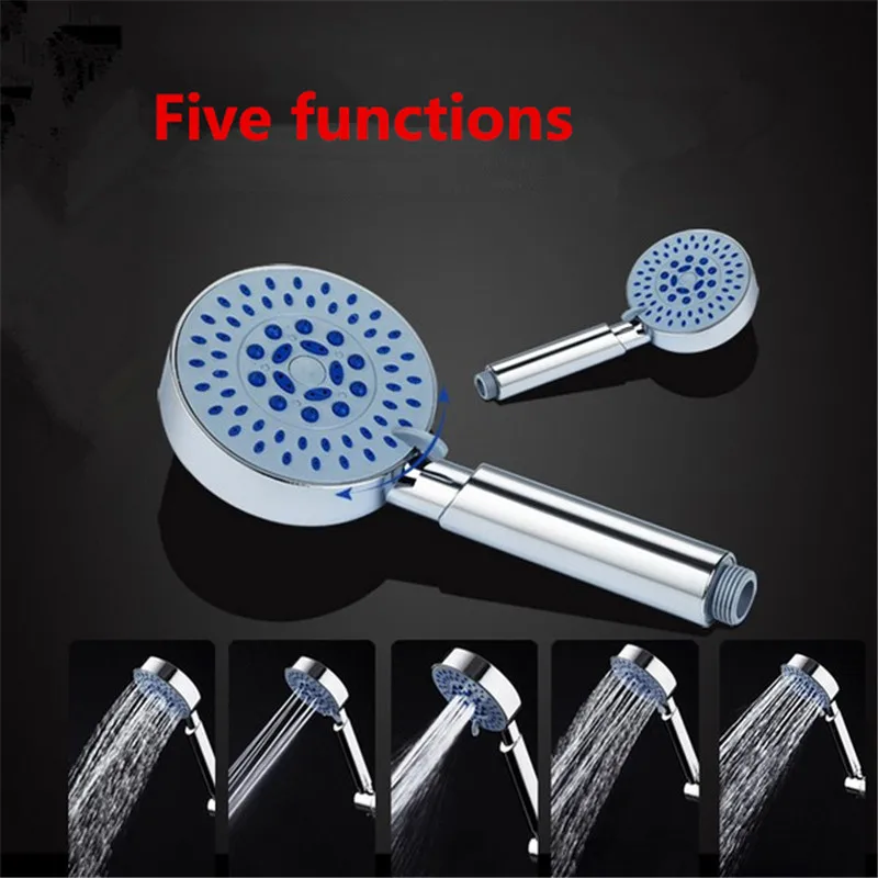 Bathroom shower head sets handheld high pressure water saving 5 function shower head hot and cold mixer faucet holder 1.5m hose