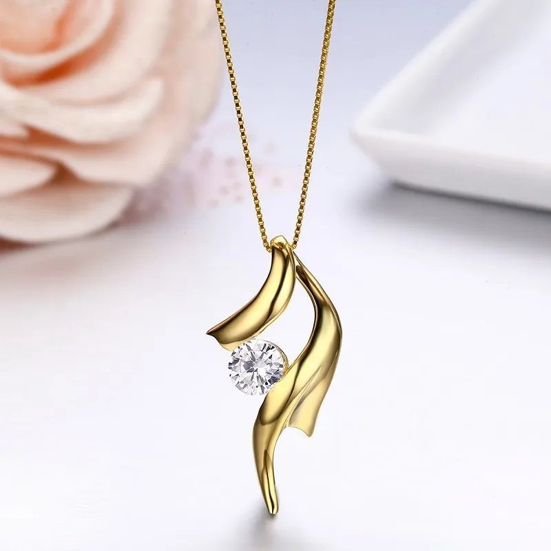 Элегантный день матери 925 стерлингового серебра желтого золота цвет кривой ленты