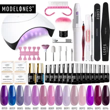 Modelones 36W УФ-лампы для ногтей Nail Art Инструменты Набор! полупостоянная гибрид Гель-лак 4/6/8/10/ 14 цветов гель-лака для ногтей электрическая дрель