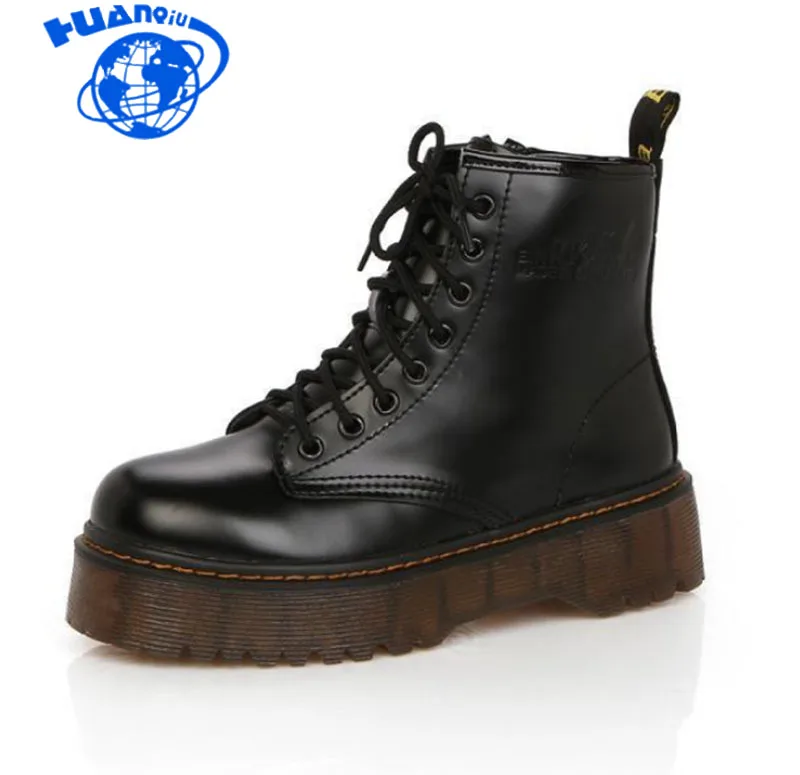 HUANQIU High quality platform autumn and winter add cotton warm motorcycle boots boots women's punk ankle boots ZLL359