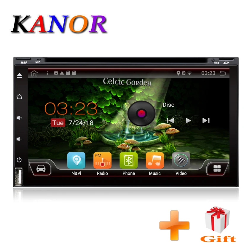 

KANOR Quad Core 2 din android 7.1 car dvd player universal 2din GPS Navigation audio stereo radio with WIFI bluetooth Autoradio