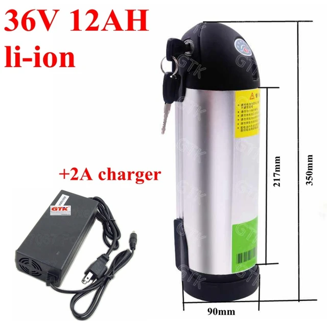 Portable Kettle Battery 36v 12ah Rechargeable Li-ion Battery Pack With Bms  For 250w 350w 500w Electric Bike Scooter+2a Charger - Battery Packs -  AliExpress