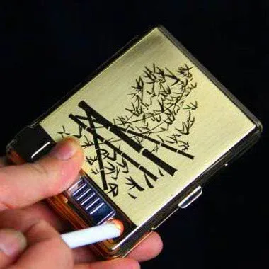 

USB lighter cigarette case for 20 cigarettes pack