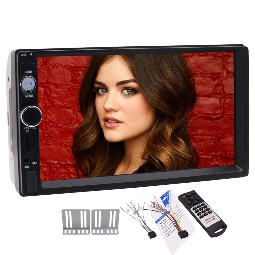 

Double 2 Din In Dash Touch Screen Car headunit Stereo 7 Inch FM Radio TFT vehicle Kit Bluetooth Video USB/TF AV input MP5 play