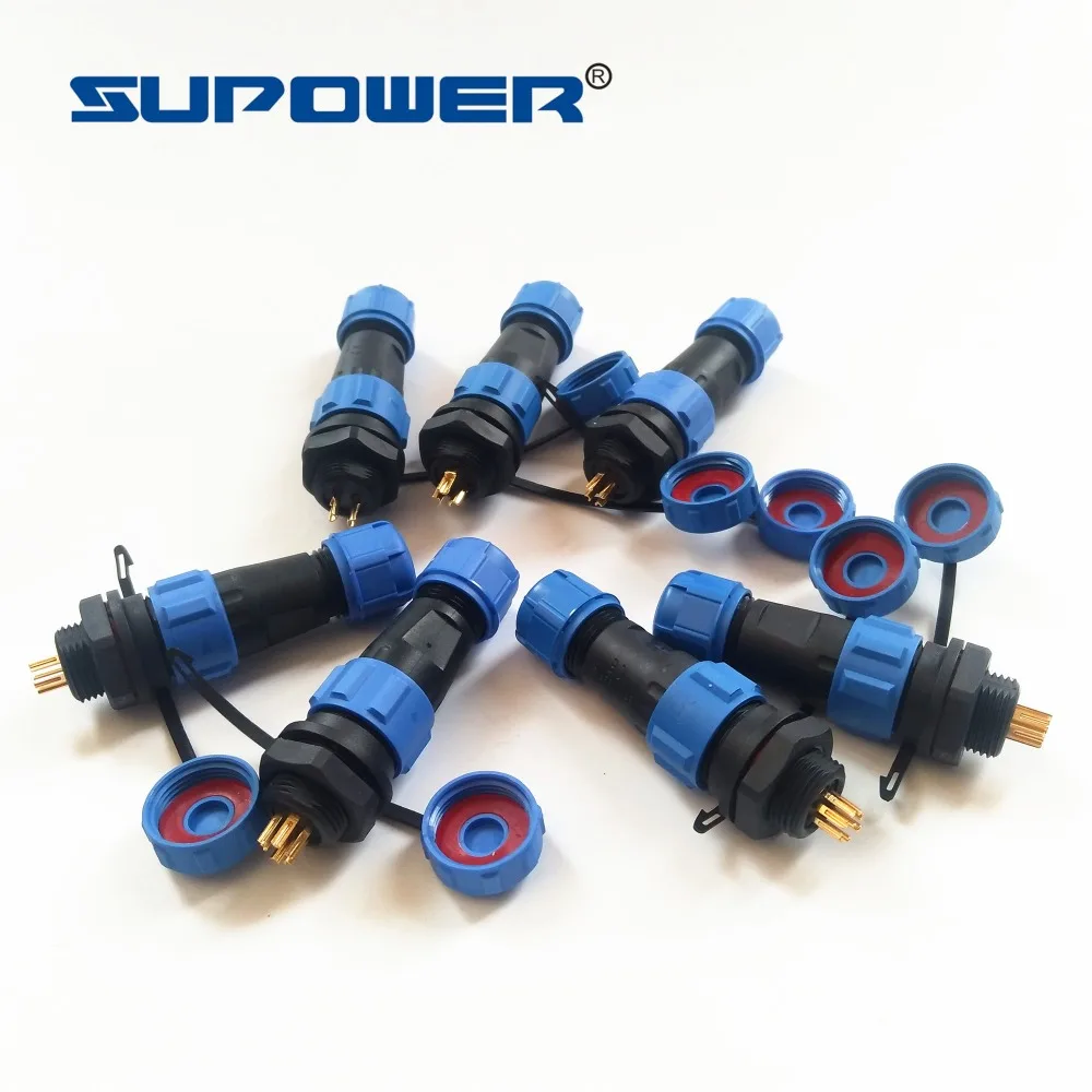 

Waterproof Aviation Connector IP68 SP13 Back Nut Mounted Type 2 3 4 5 6 7 9 Pins cable connectors Plug and socket
