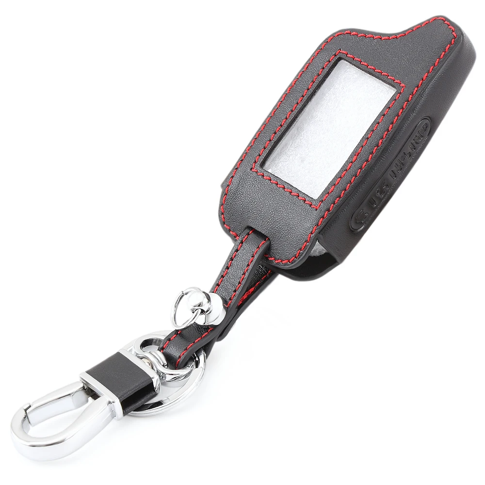 

Leather Car Key Case Cover for Tomahawk X5 2 Way Car Alarm System LCD Remote Controller Keychain Shell