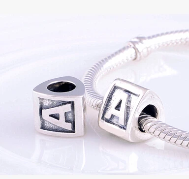

charm 2017 european style 925 sterling silver charm letter M fit bracelet pendant original bead diy making jewelry
