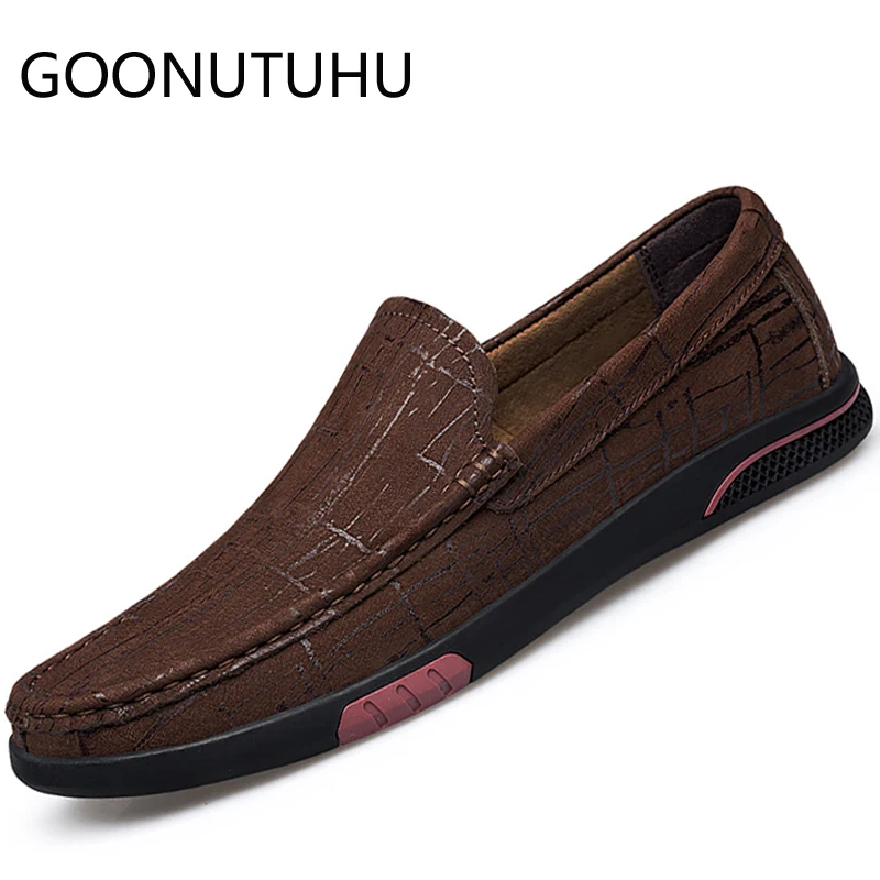 

2019 new fashion men's shoes casual genuine leather loafers male brown & black slip on shoe man size 36-46 driving shoes for men