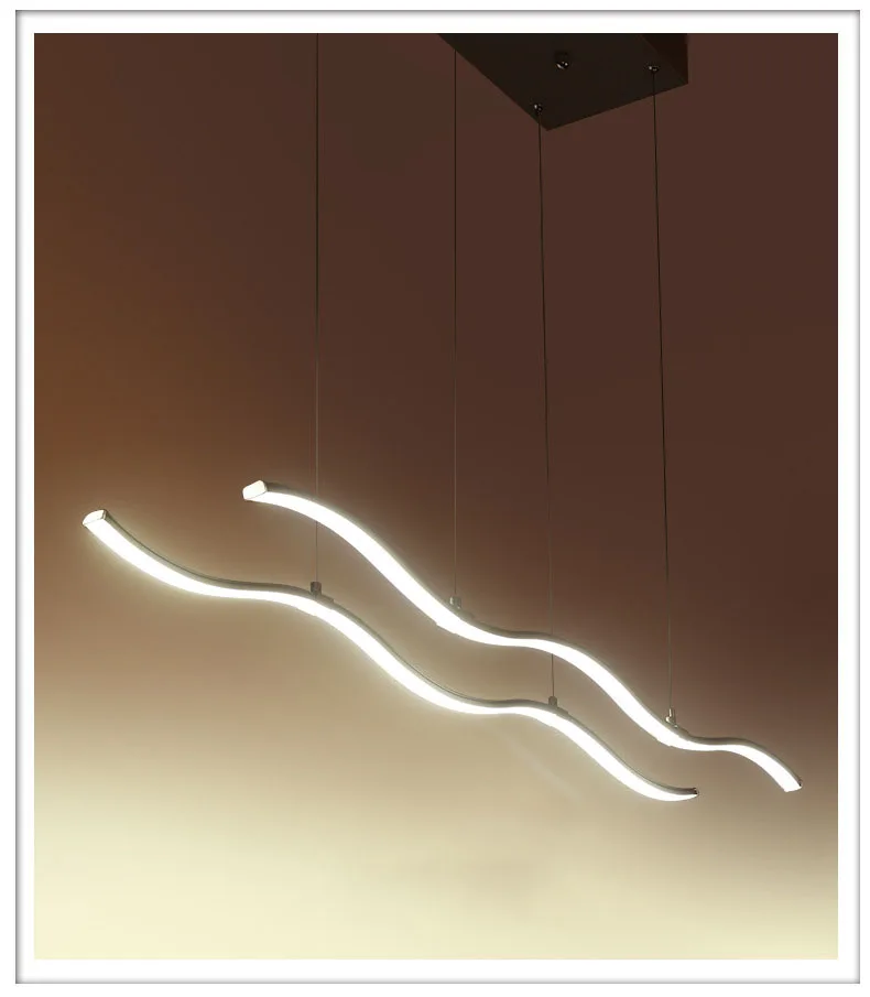 Современный алюминиевый светодиодный подвесной светильник, креативный волнистый белый подвесной светильник для кухни, столовой, кафе, спальни, Потолочный подвесной светильник