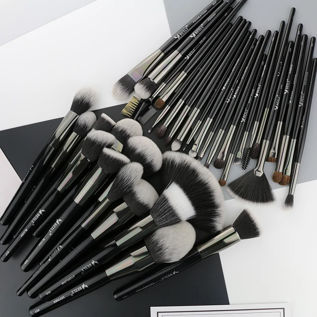 BEILI Black 35 Pieces Professional Natural Makeup Brushes Set Blending Eyebrow Concealer Eyeliner Foundation Powder brush makeup 3