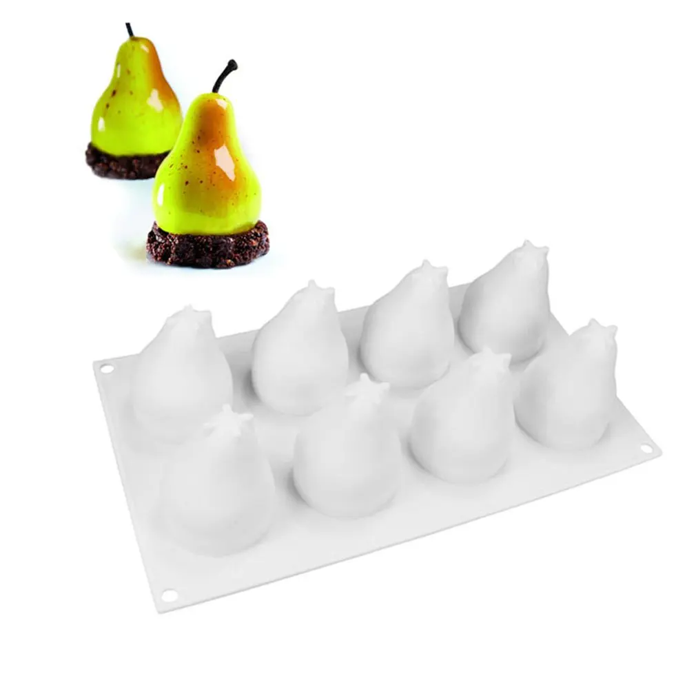 

3D Mousse Silicone Baking Diy 8 Even Pear Pear Mousse Dessert Mold Baking Diy Cake Mold Silicone Mold