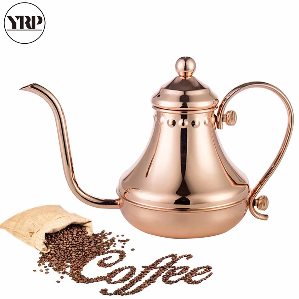 

YRP 420ML/650ML Stainless Steel Coffee Drip Kettle Long Gooseneck Spout Retro Palace Style Tea Cafe Pot Kitchen Teapot Drinkware