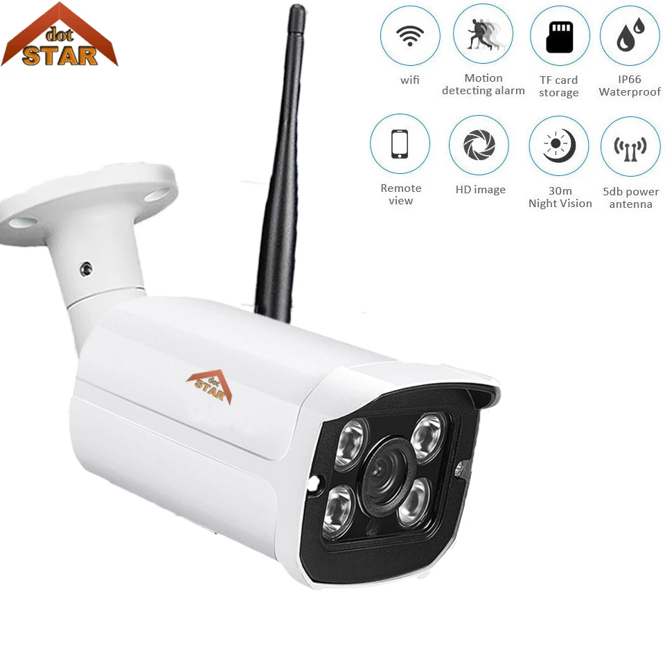 

Stardot 720P WiFi IP Camera Wi-Fi APP Network CCTV Outdoor Wireless Camera Waterproof IP66 Night Vision Motion Alert HD Webcam