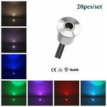 20 шт./лот IP67 Нержавеющая сталь свет лестницы 0,8 дюйма Диаметр светодиодный мини-прожектор в землю подземные светильники