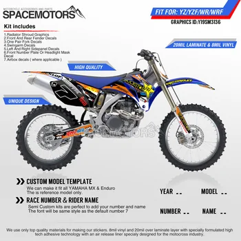 

MotoSpace Customized Team Graphics Backgrounds Decals 3M Stickers For YAMAHA YZF250 YZF450 06-09 WR250F 07-13 WR450F 07-11 136
