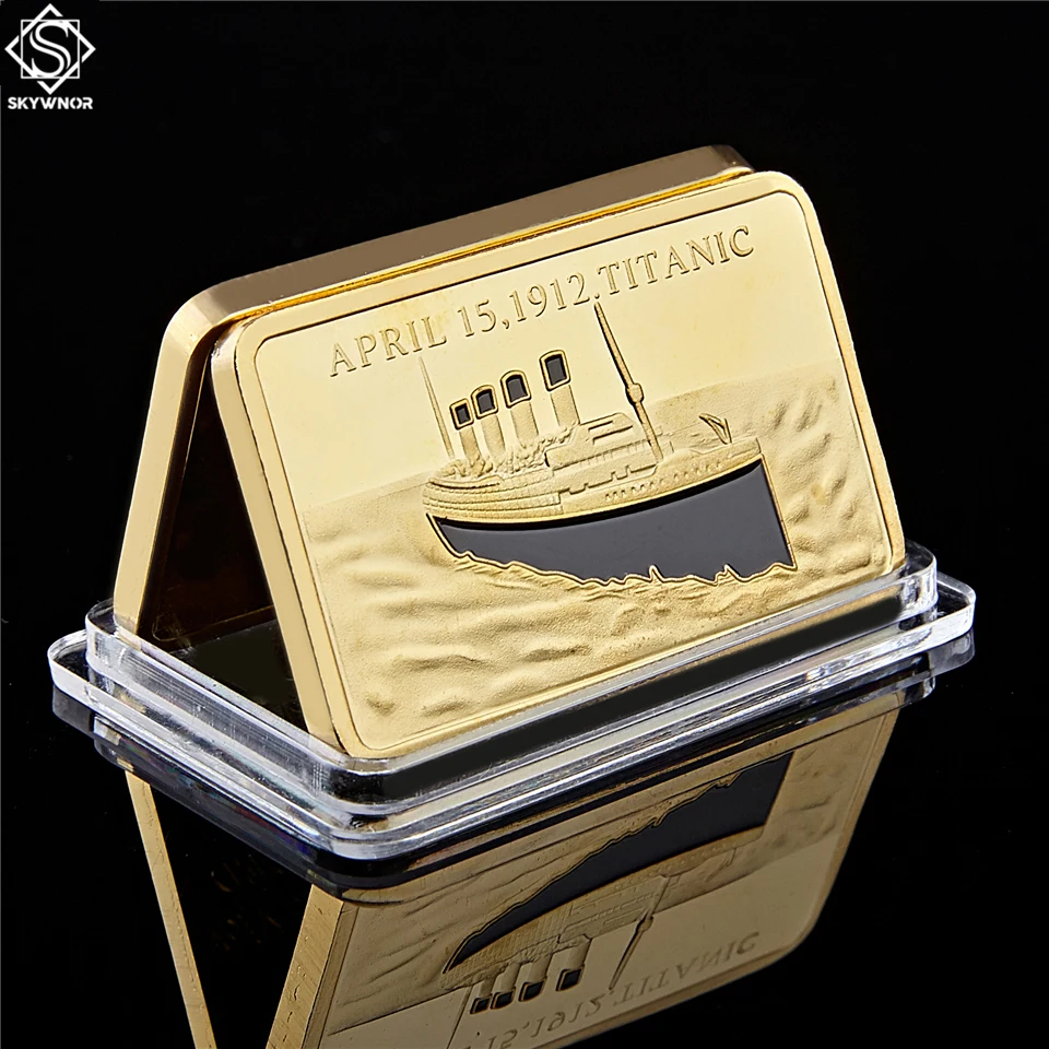 Titanic Ship In Memory Of Rms Victims 1OZ Gold Layered.999 Commemorative Bar/Coin Collection|Non-currency Coins| - AliExpress