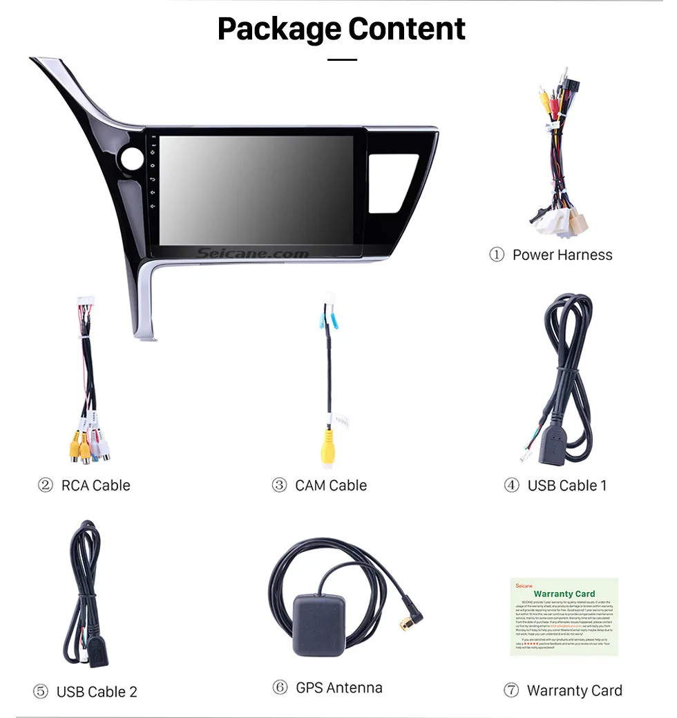 Seicane 2Din Android 8,1 Автомагнитола для Toyota Corolla(Левый руль) gps мультимедийный плеер сенсорный экран головное устройство стерео