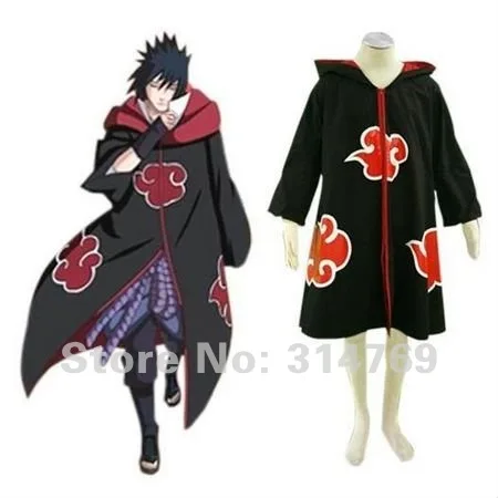 Костюм для косплея Наруто плащ Акацуки с шапочкой Hawk Team Sasuke Uchiha накидка на