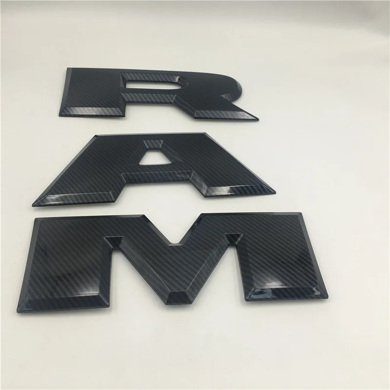 

For Dodge Ram 1500 Carbon Fiber Emblem Tailgate Logo Rear Trunk Letters 2015-2018