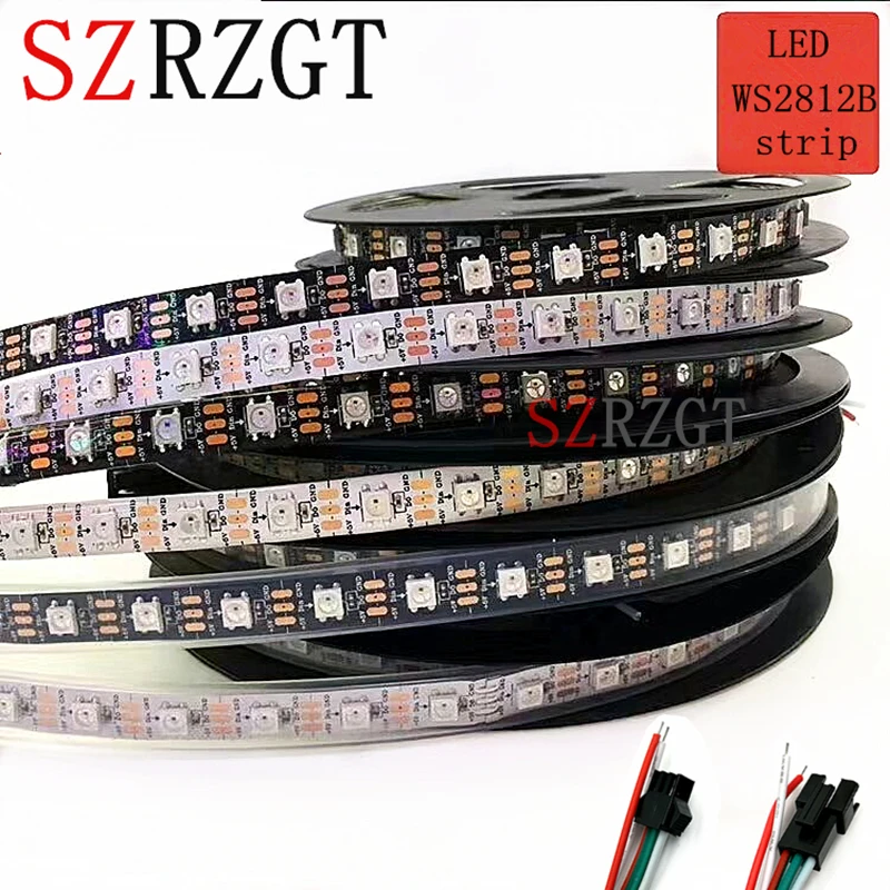 Светодиодная лента WS2812 2812B RGB 5 м/1 м светодиодная 60 IP20 IP67 водонепроницаемая