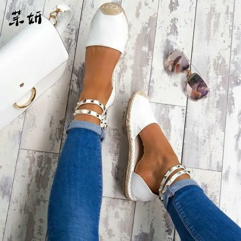 

Women Summer Shoes Rome Sandals Women's Gladiator Flats Ladies Rivet Espadrilles Summer Chunky Holiday Sandals Shoes