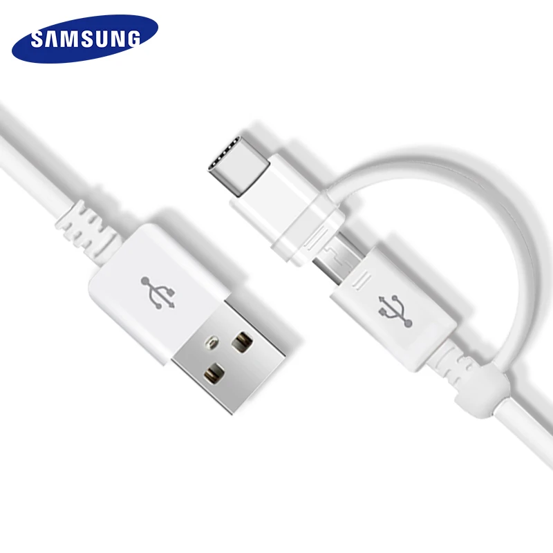 Samsung микро Usb кабель 2in1 Тип usb C кабель Galaxy S9 S8 S6 S7 край S 8 S 9 Plus Note 4 5 8 9 J 9 7 5 3 A7 5 3