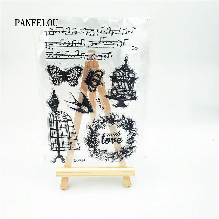 

PANFELOU Cage wreath Transparent Clear Silicone Stamp/Seal DIY scrapbooking/photo album Decorative clear stamp sheets
