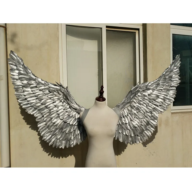 

fashion accessories high quality sliver angel wings dancing stage performance supplies beautiful shooting props Pure handmade