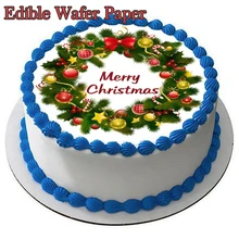 Рождественское изображение съедобная Вафля бумага для украшение торта верхушка бумага сахарный лист бумага рождественское праздничное украшение торта поставщиков