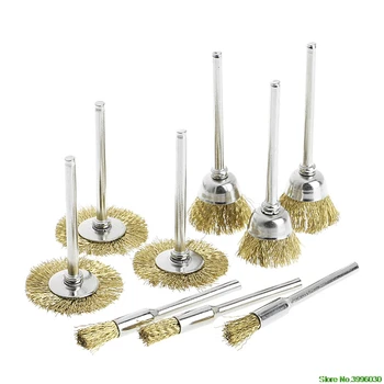 

9 Brass Brush Wire Wheel Brushes Die Grinder Rotary Electric Tool for Engraver