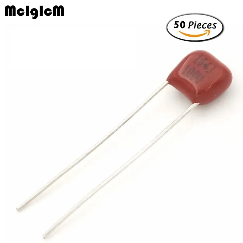

MCIGICM 1000 pcs 100nF 104J 100V CBB Polypropylene film capacitor pitch 5mm 104 100nF 100V