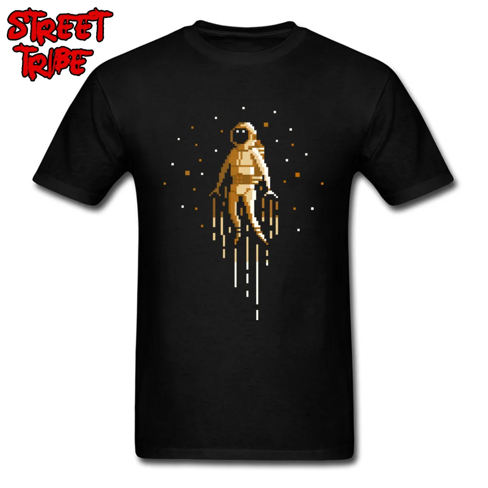 

Men's T-Shirt Funny Gamer Tshirt Astronaut Pixel Art Family Tops T Shirt Slim Fit Short Sleeve Tee-Shirt Round Neck Pure Cotton