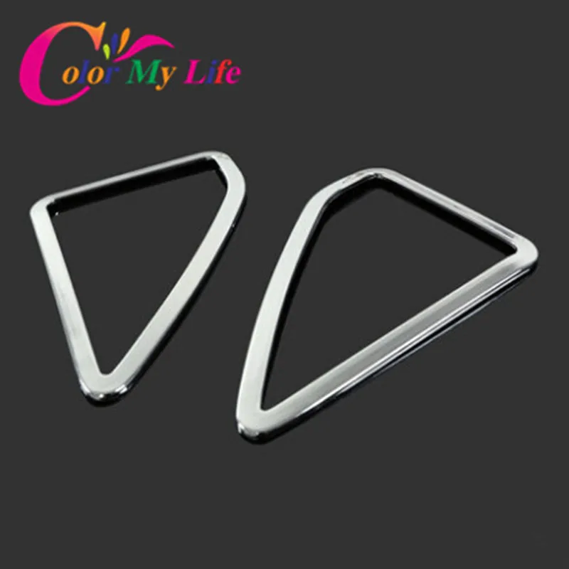 

Color My Life 2Pcs/Set Interior Car Horn Circle Chrome Trim Sticker Audio Circle Stickers for Ford KUGA Escape 2013 2014 2015