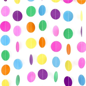 

4m Heart Shape Colorful Paper Garland Circle Dots Hanging Home Decorations for Birthday Party Wedding Decorations anniversaire