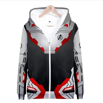 

SzBlaZe 2019 Avengers Iron Man 3D Print Casual Hoodies Super Hero Cartoon Sweatshirt With Cap Comics Men Zipper Clothin