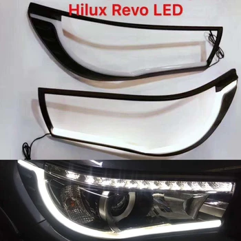 

CSCSNL 1Pair LED DRL Daytime Running Light Headlight Lamp Trim Cover Fit For Toyota Hilux Revo 2015 2016 2017 2018